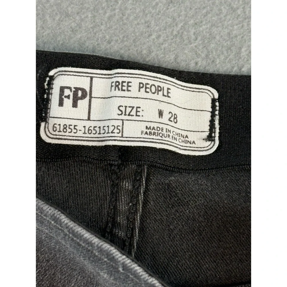 Free People Jeans Womens 28 Gray Dark Wash Mid Rise Flare Slim Stretch Denim